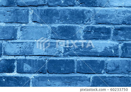 Classic blue trendy monochromatic brick wall background Classic blue trendy monochromatic brick wall background 60233750