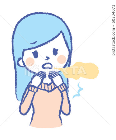 Bad breath surprised woman illustration Bad breath surprised woman illustration 60234073