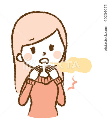 Bad breath surprised woman illustration Bad breath surprised woman illustration 60234075