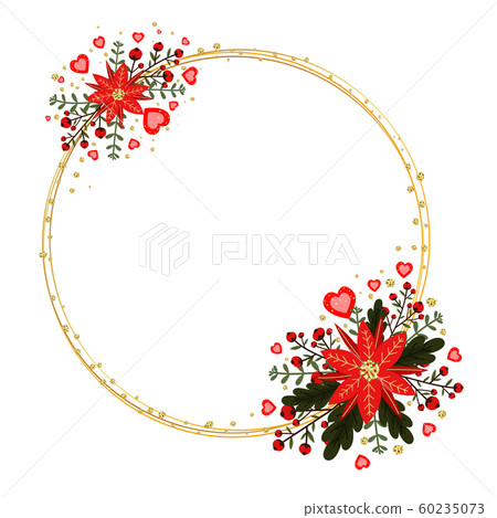 Download Wreath Christmas Hearts Love With Flowers And Stock Illustration 60235073 Pixta 3D SVG Files Ideas | SVG, Paper Crafts, SVG File