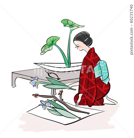 和服女人ikebana 和服女人ikebana 60235740