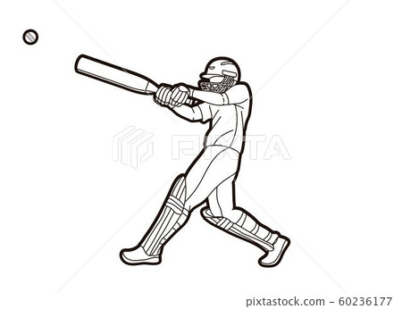 Cricket player action cartoon sport graphic vector. 60236177