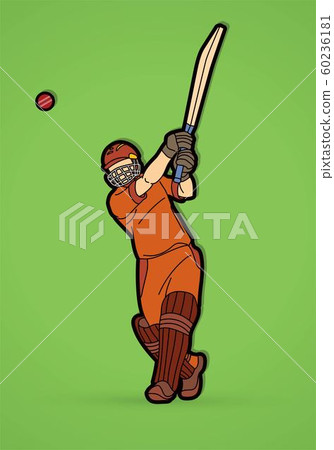 Cricket player action cartoon sport graphic vector. Cricket player action cartoon sport graphic vector. 60236181