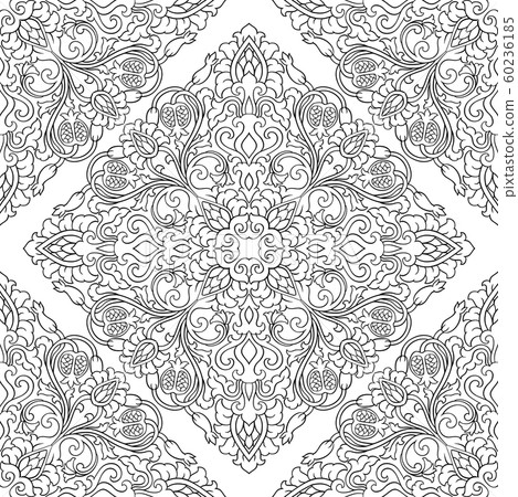 Floral vector pattern with pomegranate. 60236185