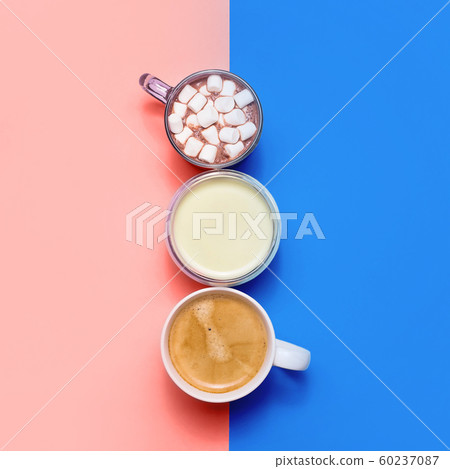 Living coral and classic blue background with 60237087