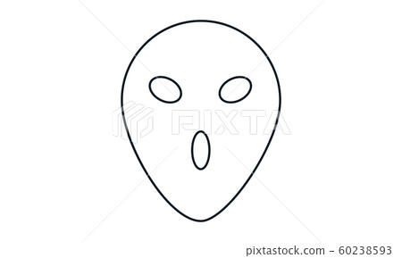 Alien icon isolated on white background. Extraterrestrial alien face or head symbol. 60238593