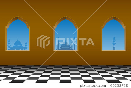 view of arab city at the windows in the day time 60238728