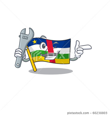 Professional Mechanic flag central african mascot cartoon character style Professional Mechanic flag central african mascot cartoon character style 60238803