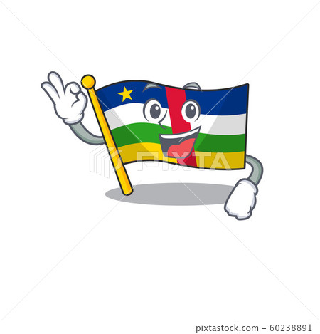 Sweet flag central african cartoon character making an Okay gesture 60238891