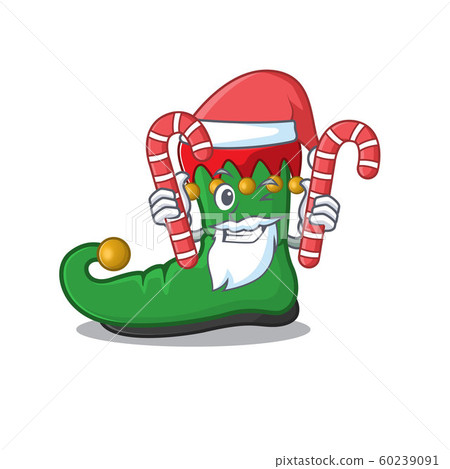 Elf shoes Cartoon character in Santa with candy Elf shoes Cartoon character in Santa with candy 60239091