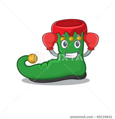 Funny Boxing elf shoes cartoon character style 60239642