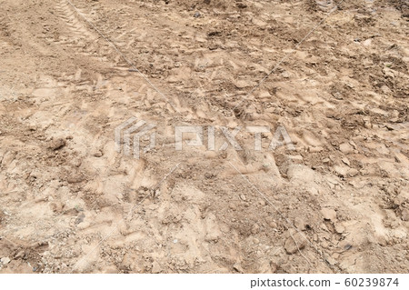 lots tire track on dirty soil ground  60239874