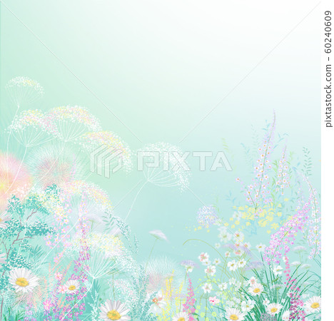 電子手繪美麗的春天風景圖。 60240609