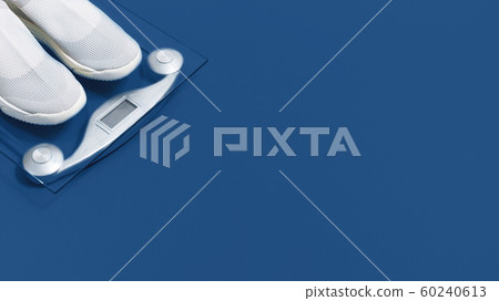 Textile sport shoes with weighing scale on trendy 60240613