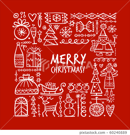 Christmas frame, sketch for your design 60240889
