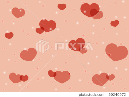 Pink background with hearts and flowers 60240972