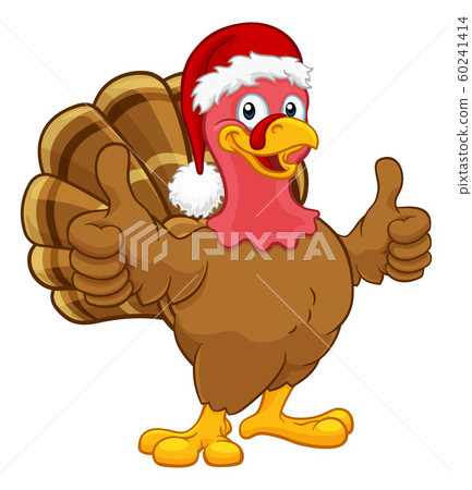 turkey in santa hat