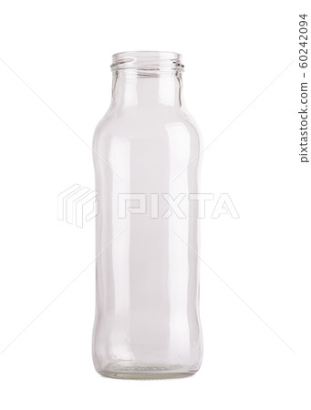 Wide-necked glass bottle close-up. Wide-necked glass bottle close-up. 60242094