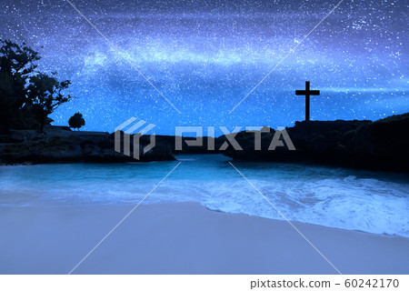 Christian Cross on the beach 60242170