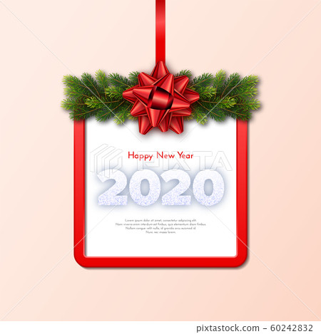 Holiday gift card. Happy New Year 2020. Holiday gift card. Happy New Year 2020. 60242832