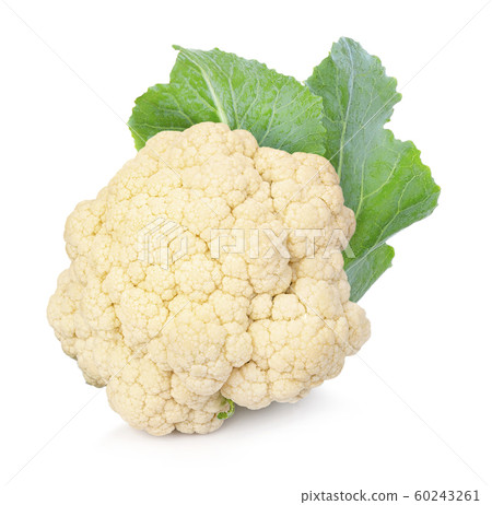 Fresh cauliflower keep from a separate garden on a white background. Fresh cauliflower keep from a separate garden on a white background. 60243261