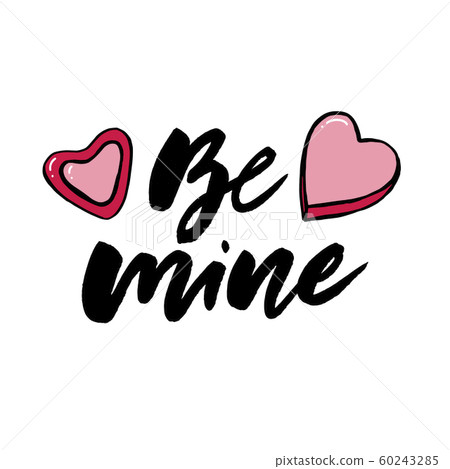 Hand drawn lettering set with romantic phrases 60243285
