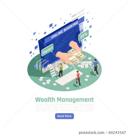 Online Banking Isometric Composition  60243587