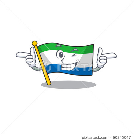 Funny flag sierra leone mascot cartoon style with Wink eye Funny flag sierra leone mascot cartoon style with Wink eye 60245047