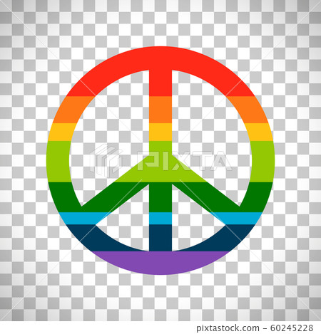 Rainbow peace symbol on transparent background Rainbow peace symbol on transparent background 60245228