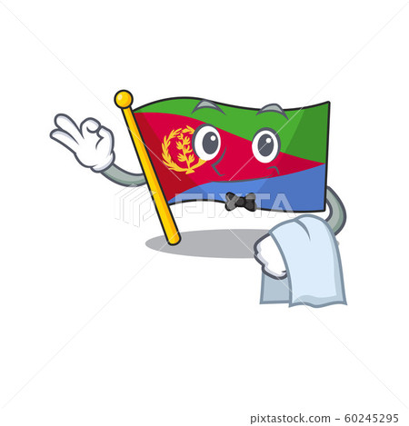 Flag eritrea Character on A stylized Waiter look Flag eritrea Character on A stylized Waiter look 60245295