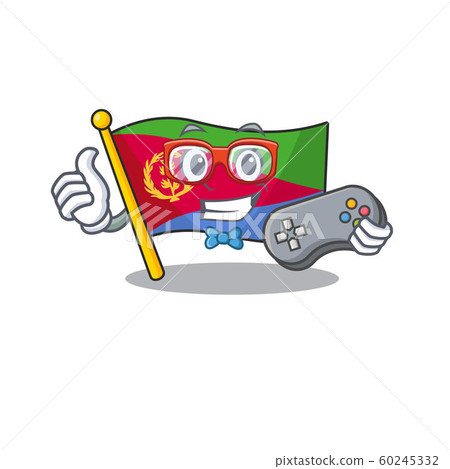 cute geek gamer flag eritrea cartoon character style cute geek gamer flag eritrea cartoon character style 60245332