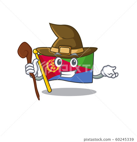 Happy Halloween Witch flag eritrea cartoon character style 60245339