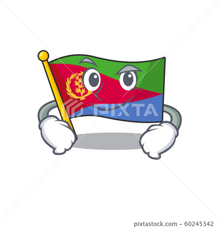 Flag eritrea mascot cartoon style with Smirking face Flag eritrea mascot cartoon style with Smirking face 60245342