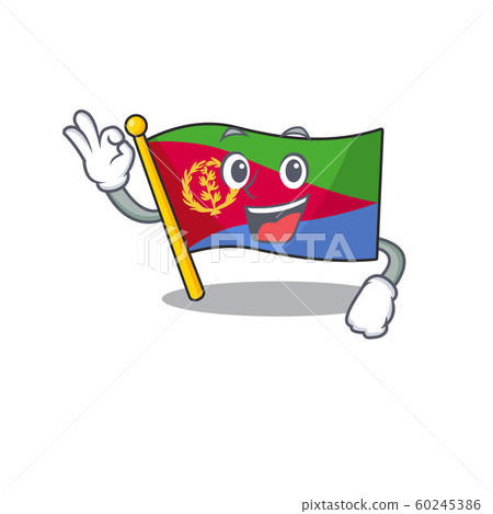 Sweet flag eritrea cartoon character making an Okay gesture 60245386