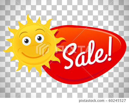 Summer sale label with smiling sun 60245527