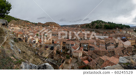 Wide panorama of the antique city of Daroca 60245529