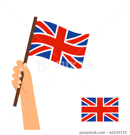 Hand holding flag of Britain 60245535