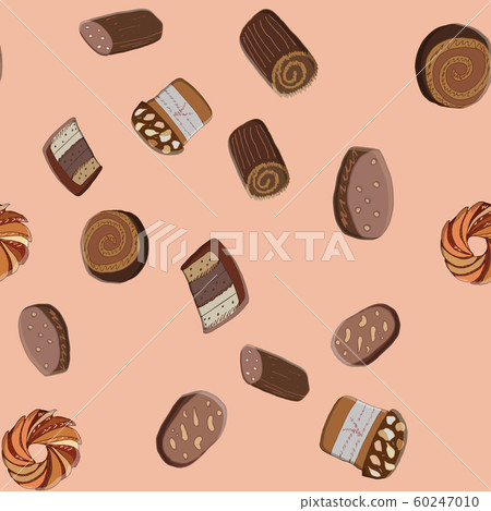 Seamless pattern with Christmas sweets 60247010