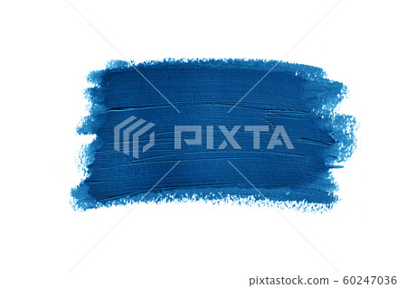 Closeup smear of blue paint isolated on white. Closeup smear of blue paint isolated on white. 60247036