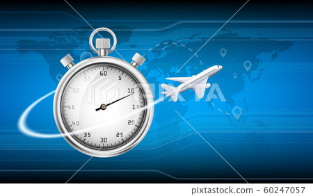 Plane flies around the stopwatch. Fast shipping. 60247057