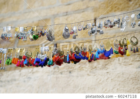 Traditional imitation jewelry for sale, Gadisar Lake, Bikaner, Rajasthan, India Traditional imitation jewelry for sale, Gadisar Lake, Bikaner, Rajasthan, India 60247118