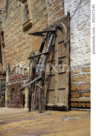 Traditional architectural details of Haveli or palace at Jaisalmer, Rajasthan, India 60247140