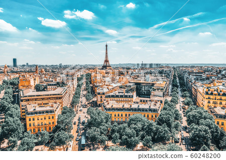 Beautiful panoramic view of Paris from the roof of Beautiful panoramic view of Paris from the roof of 60248200