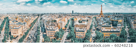 Beautiful panoramic view of Paris from the roof of Beautiful panoramic view of Paris from the roof of 60248218