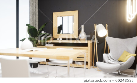 Modern design living room interior in Scandinavian style . 3D rendering 60248553