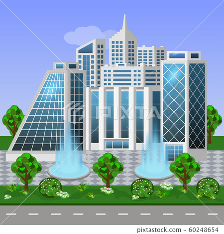 Eco city urban landscape. Modern buildings Eco city urban landscape. Modern buildings 60248654