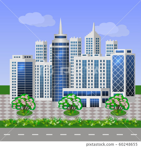 Eco city urban landscape. Modern buildings Eco city urban landscape. Modern buildings 60248655