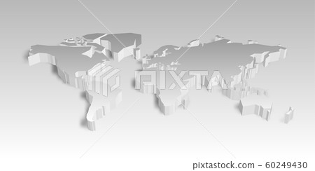 3D map of World with shadow. Vector illustration - Stock Illustration ...