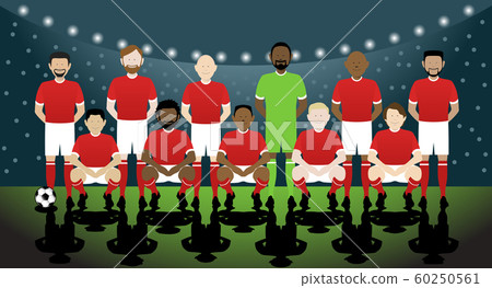 mens soccer team in football stadium mens soccer team in football stadium 60250561