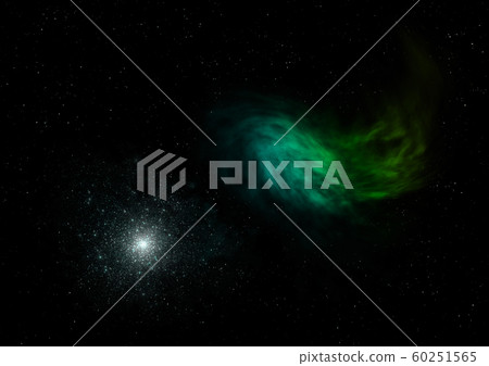 Star field in space and a nebulae. 3D rendering Star field in space and a nebulae. 3D rendering 60251565
